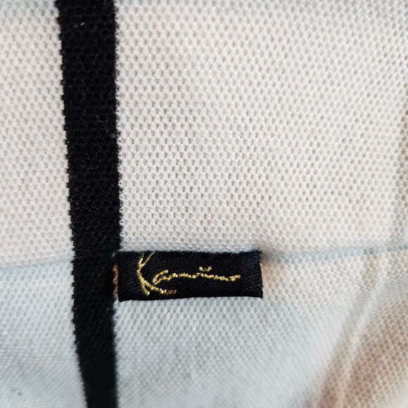 Karl Kani Gold Striped Polo Shirt 4X White Brown Black Mens Cotton/Polyester - Picture 9 of 11
